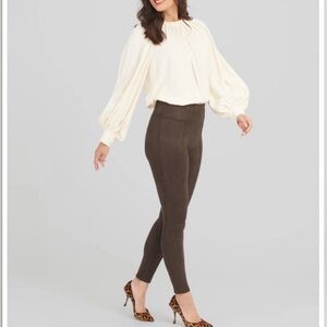 NWOT Spanx Brown Faux Suede Leggings size M